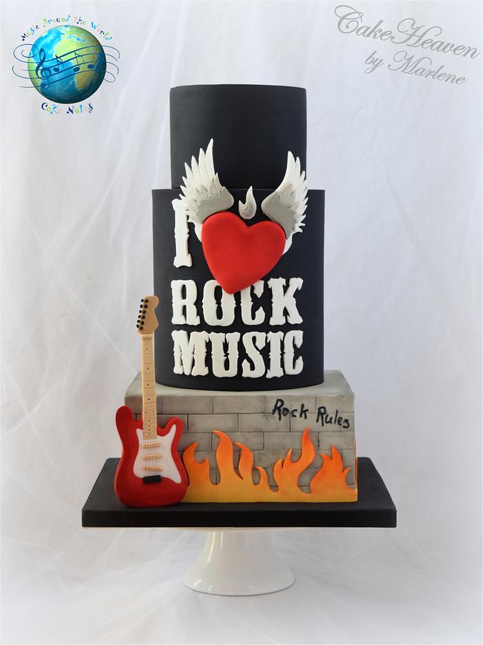 Rock Music Cake - Music Around the World - Cake Notes Collaboration