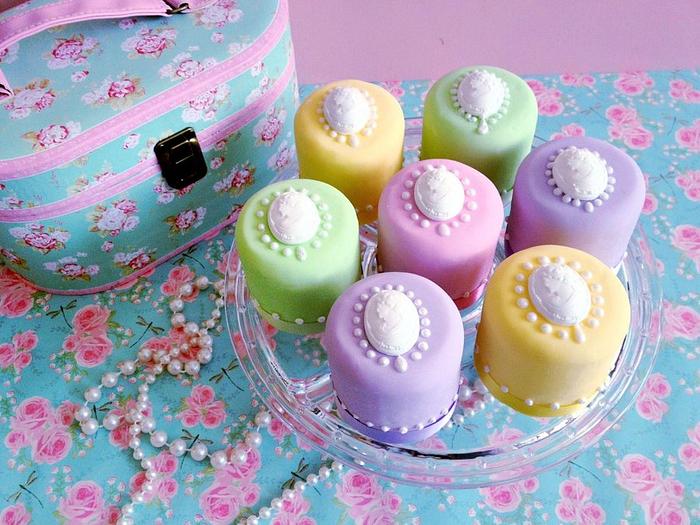 Mini Cameo Cakes in candy shades