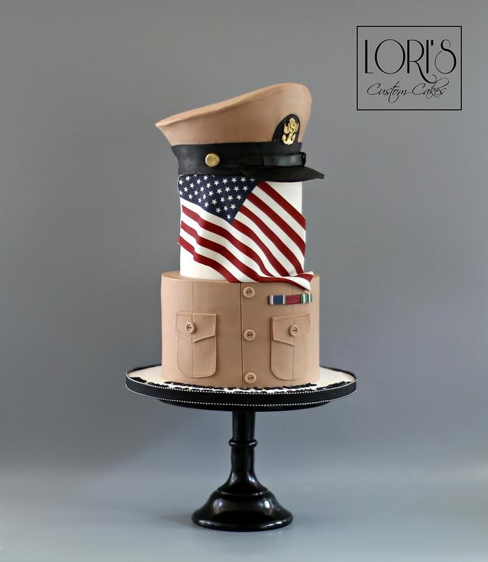 Navy Khaki Ball Cake 