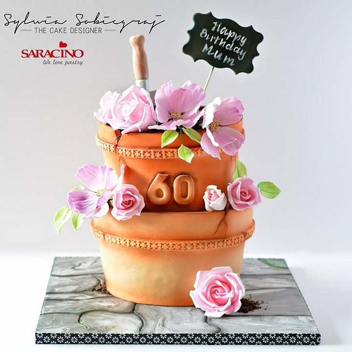Flower pots  cake