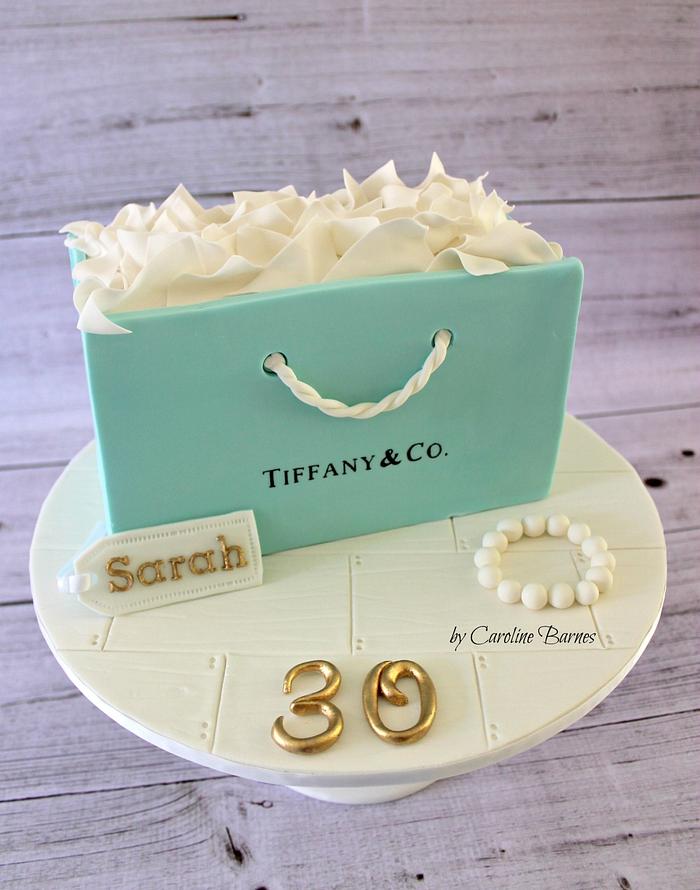 Tiffany gift bag cake