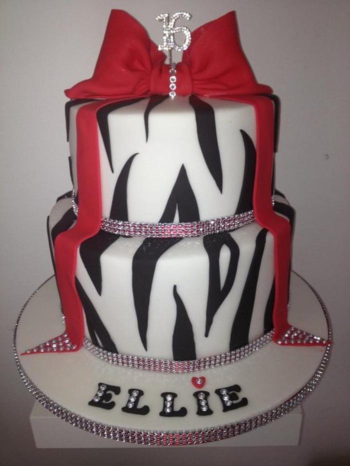 2 tier zebra cake 