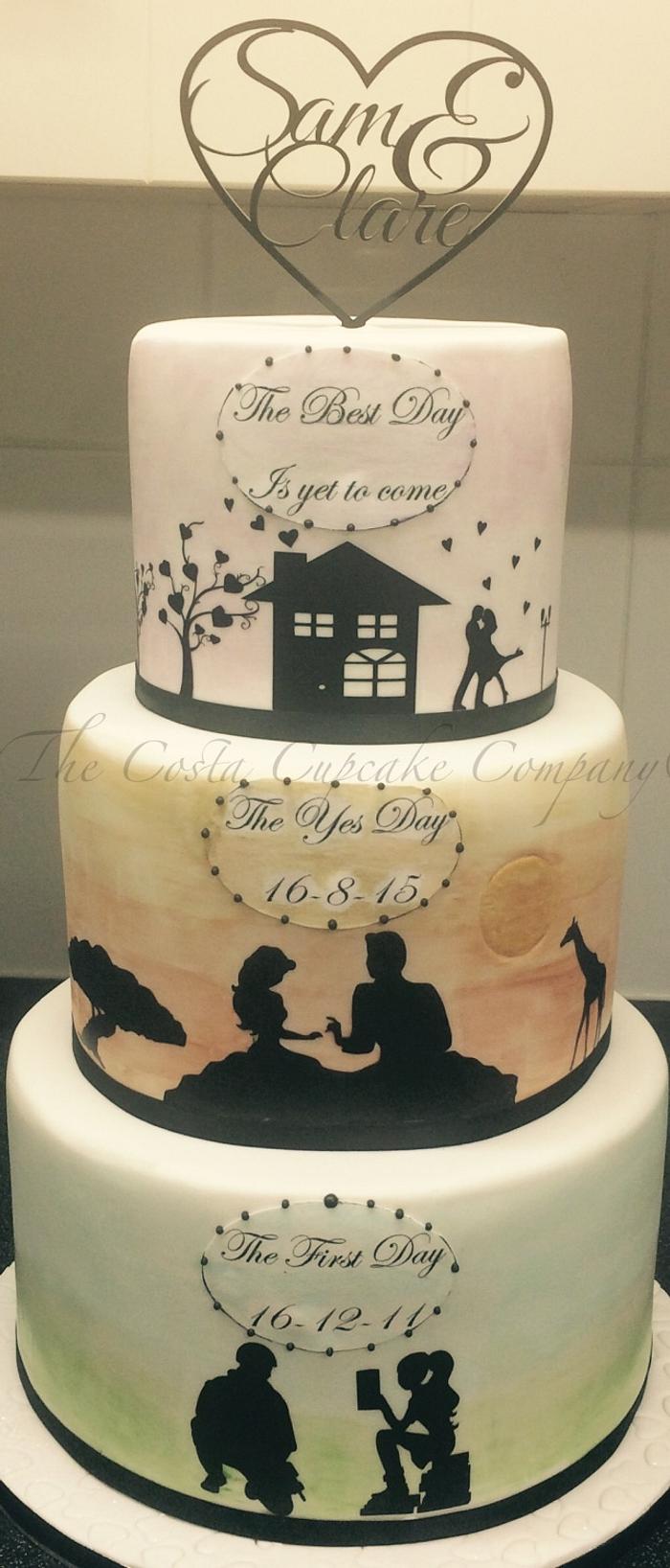 A story in cake - (engagement cake)