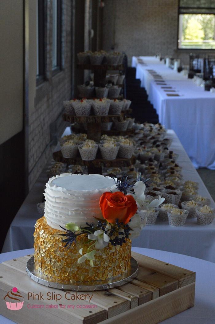 Sequins & Ruffles wedding cake