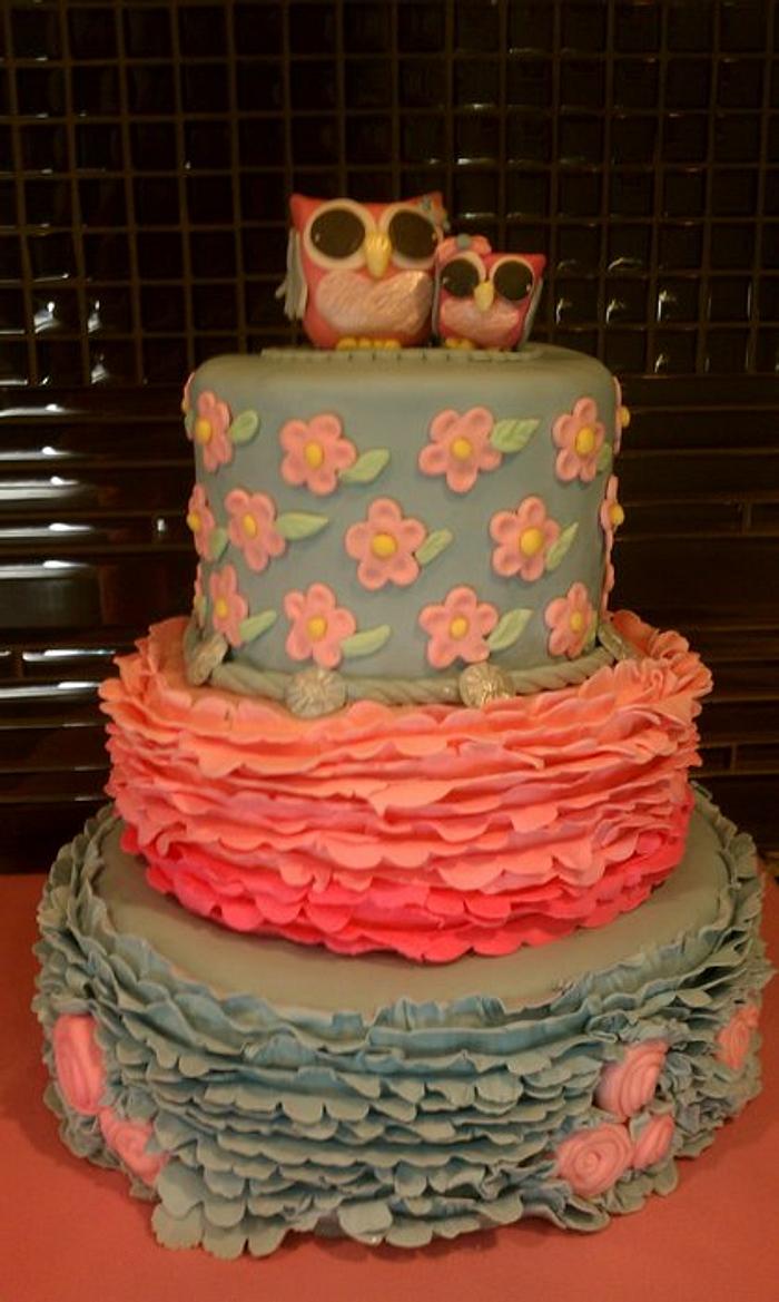 owl cake for baby showrr