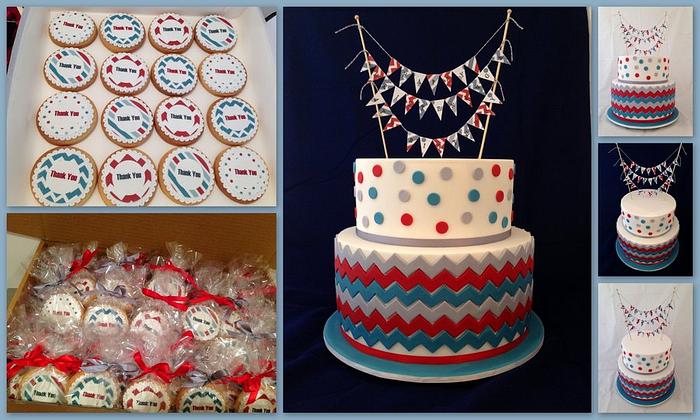 Boys Christening/Birthday cake and cookies