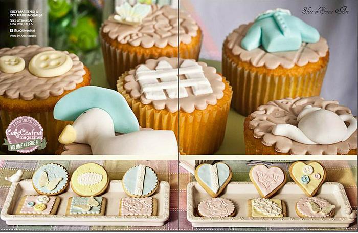 Cake Central Magazine Feature - Beatrix Potter Baby Shower Cookies/Cupcakes