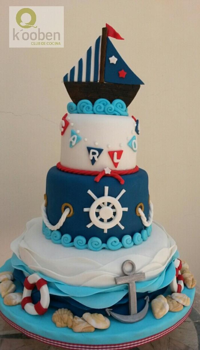 Nautical Baby Cake
