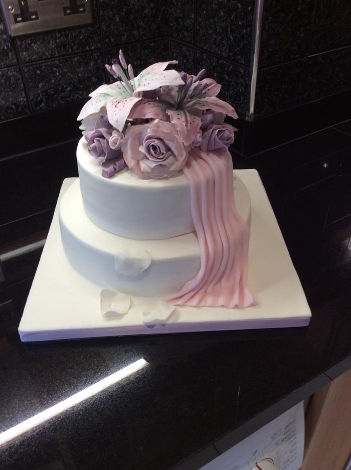 A small wedding cake