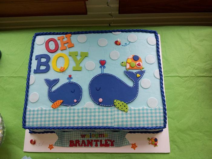 "Oh Boy" Baby Shower Cake