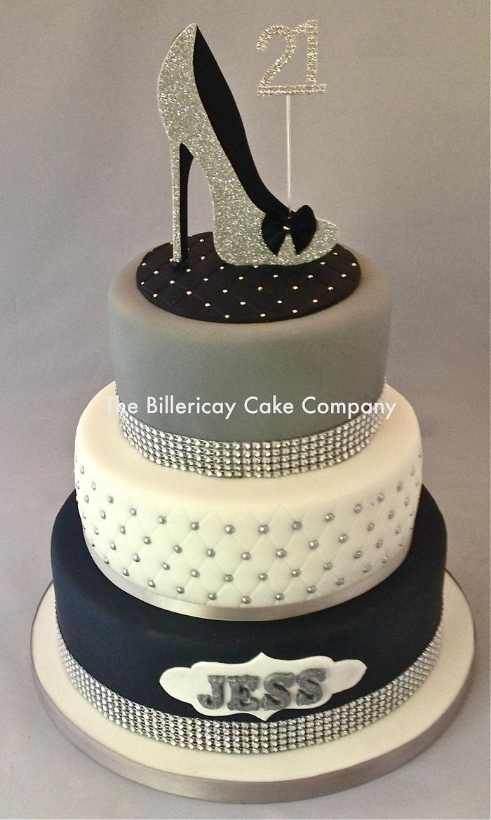 21st Cake with added "bling"