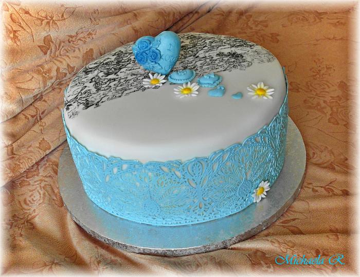 Simply birthday cake with lace