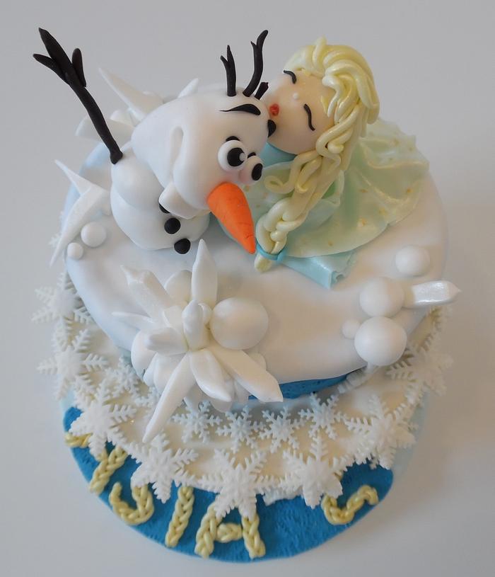 Baby Elsa and her friend Olaf 