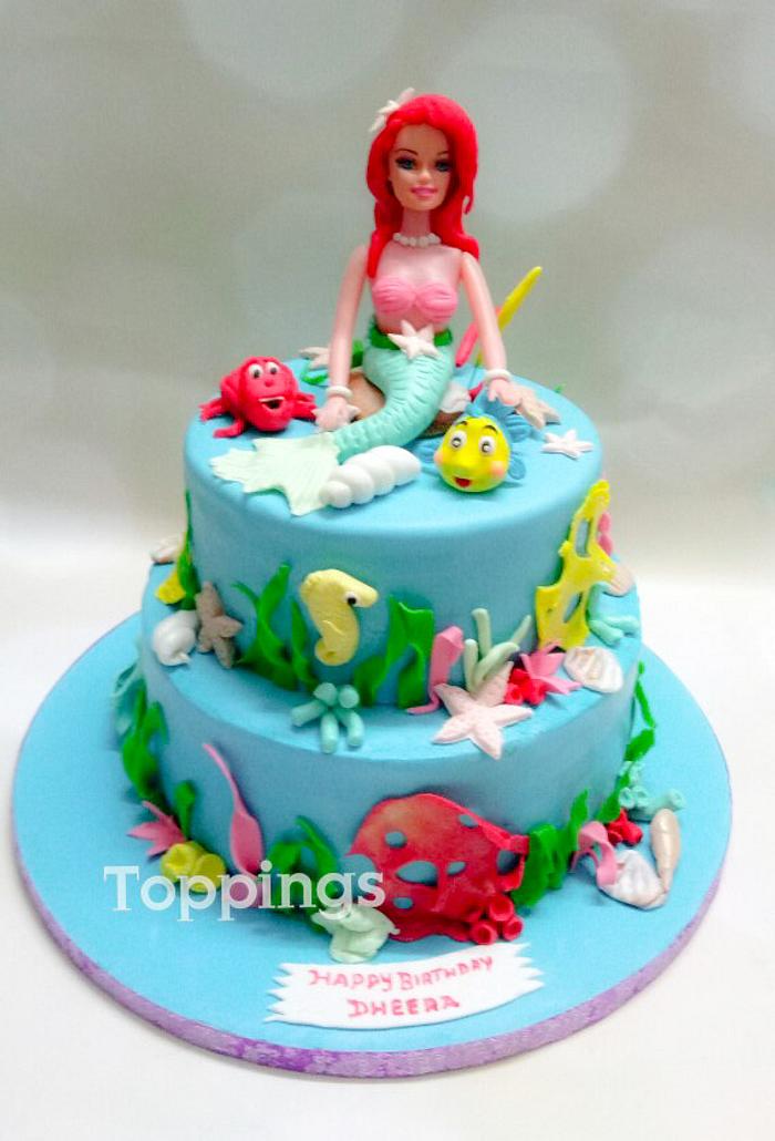 Ariel mermaid cake