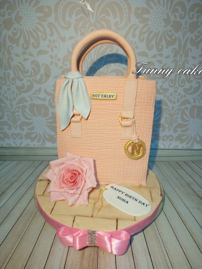 Bag cake with flower
