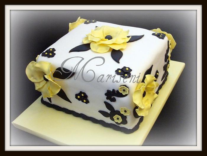 Yellow Anemone Birthday cake