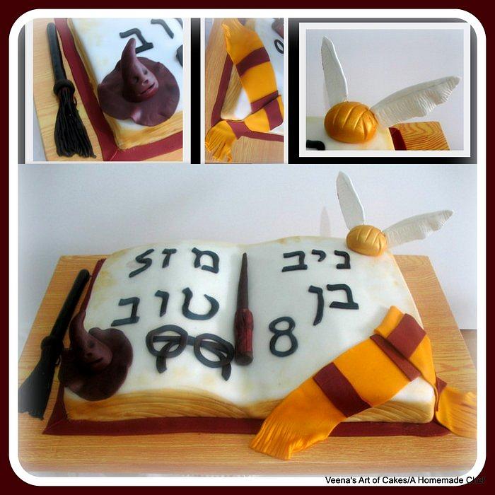 Harry Porter Theme Open Book Cake