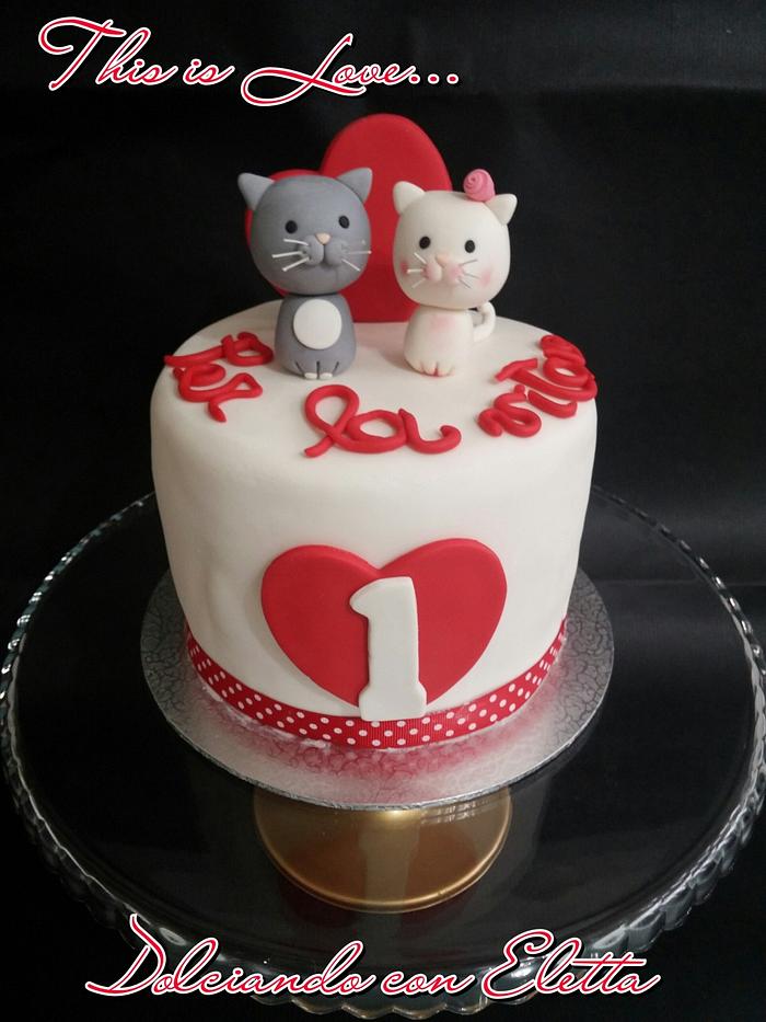 Cat Love Cake