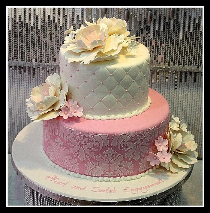 Cake with peonies