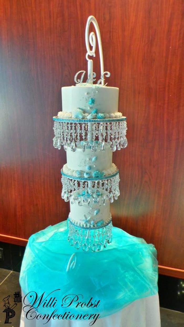 Seathemed Hanging wedding cake