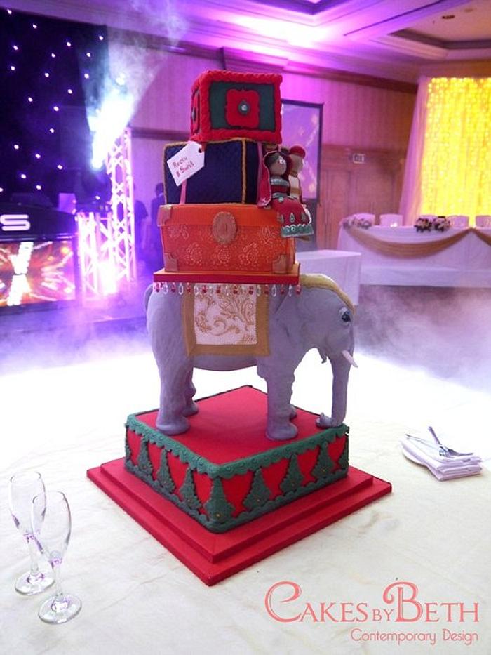 Indian elephant wedding cake