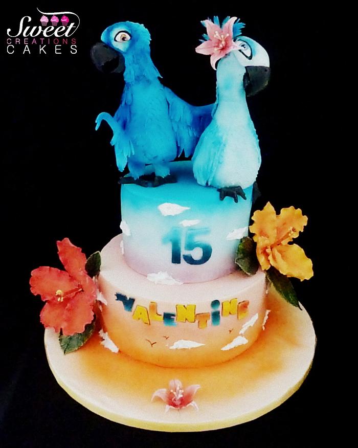 Rio themed birthday cake