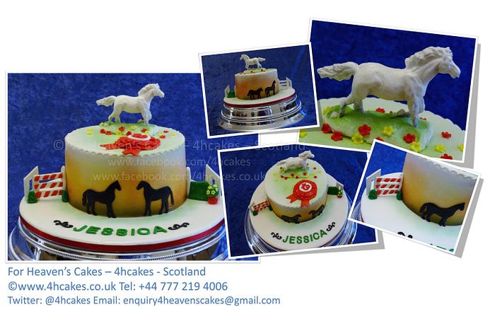 Horse Riding - Show Jumping Themed Birthday Cake - For Heaven's Cakes - 4hcakes - Scotland