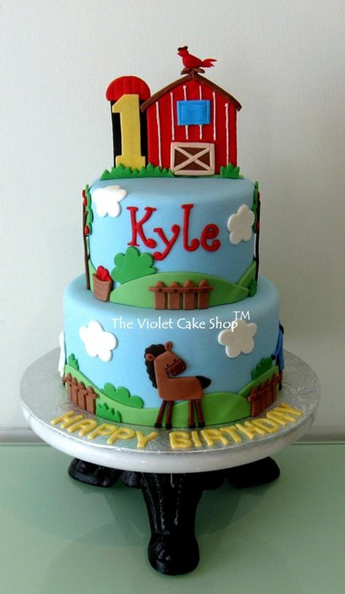 FARM THEMED 1st Birthday Cake Inspired by a Quilt - - CakesDecor