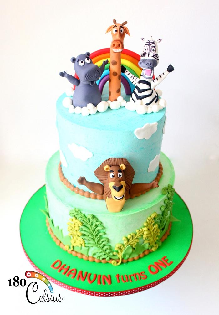 Madagascar Circus Cake - Cakes.pk
