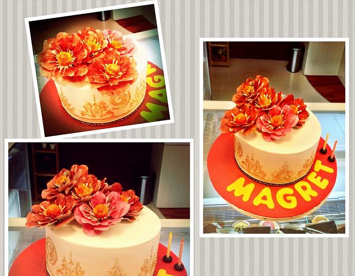 Simple Cake with Flower 