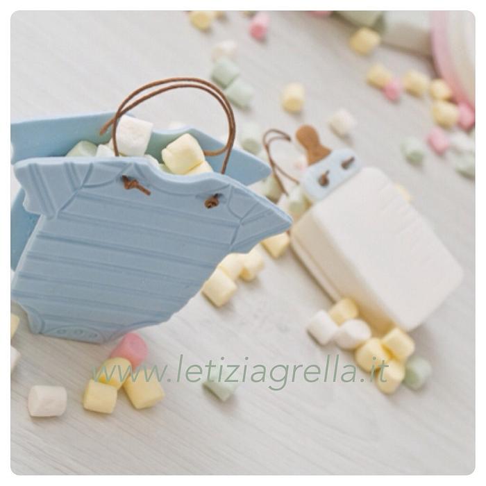 Baby shower candy favour sugar bags
