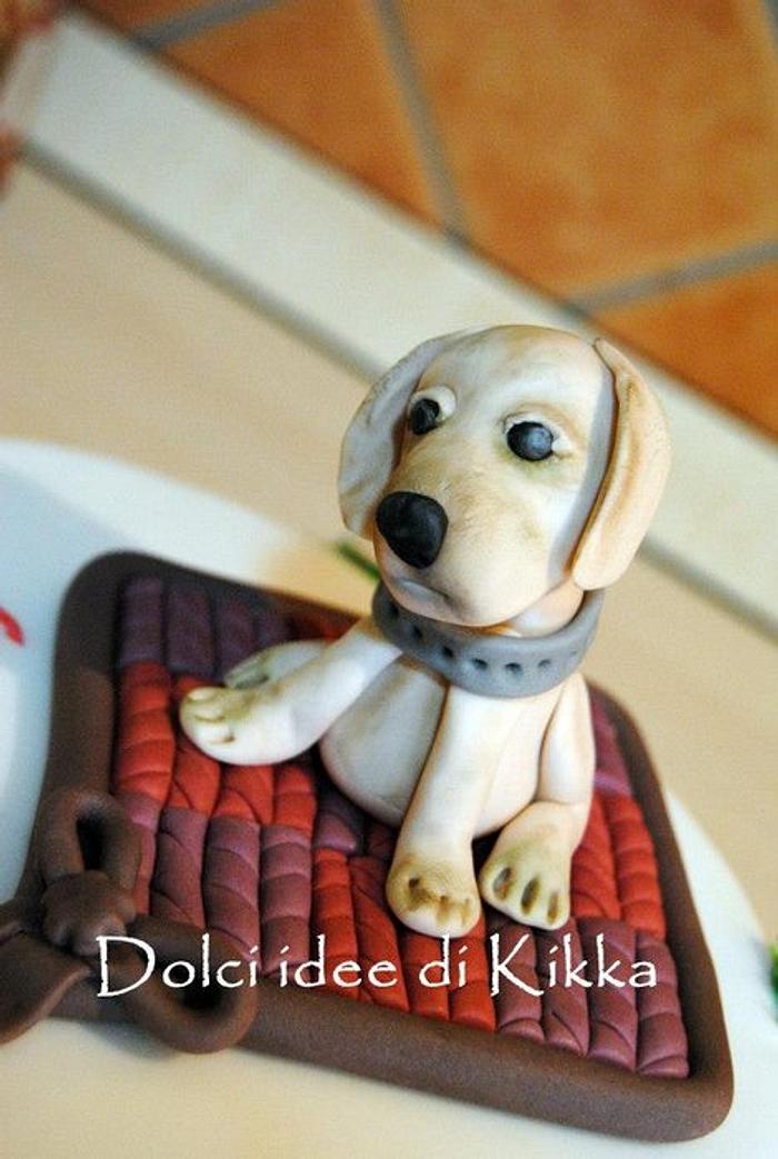 Christmas dog cake