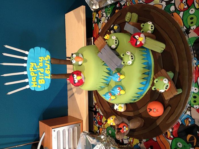 My sons angry bird birthday cake!