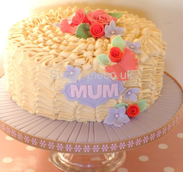 Caramel Ruffle 'mum' cake