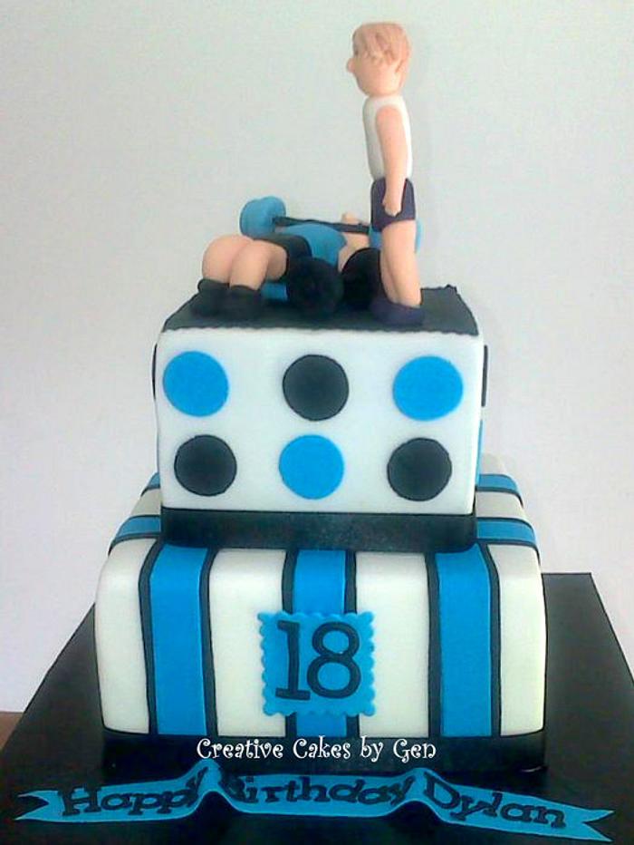 Weight Lifting themed cake