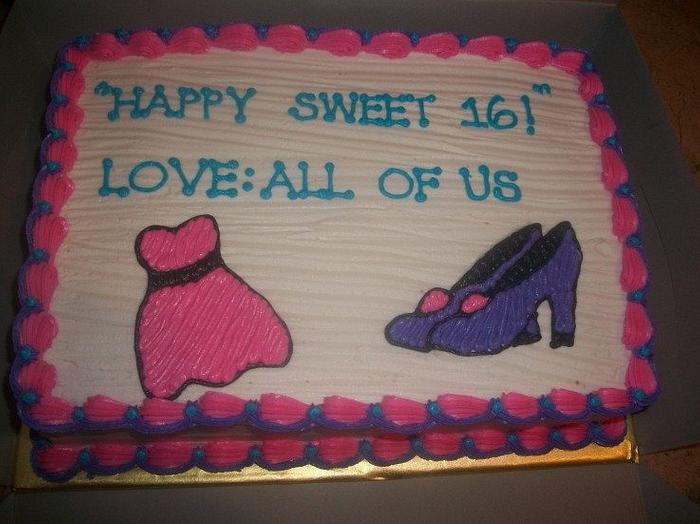 Sweet 16 Sheet Cake