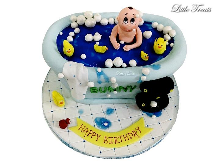 Baby in Bath tub Cake !