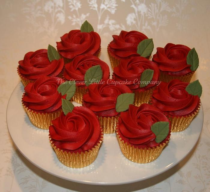 Ruby Wedding Rose cupcakes