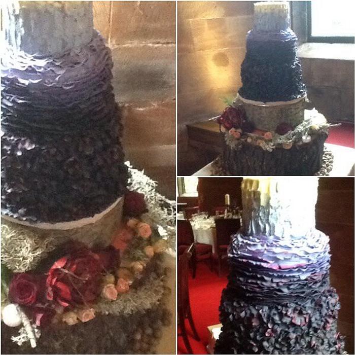 Tickety Boo - Textured Ombré Rustic Wedding Cake