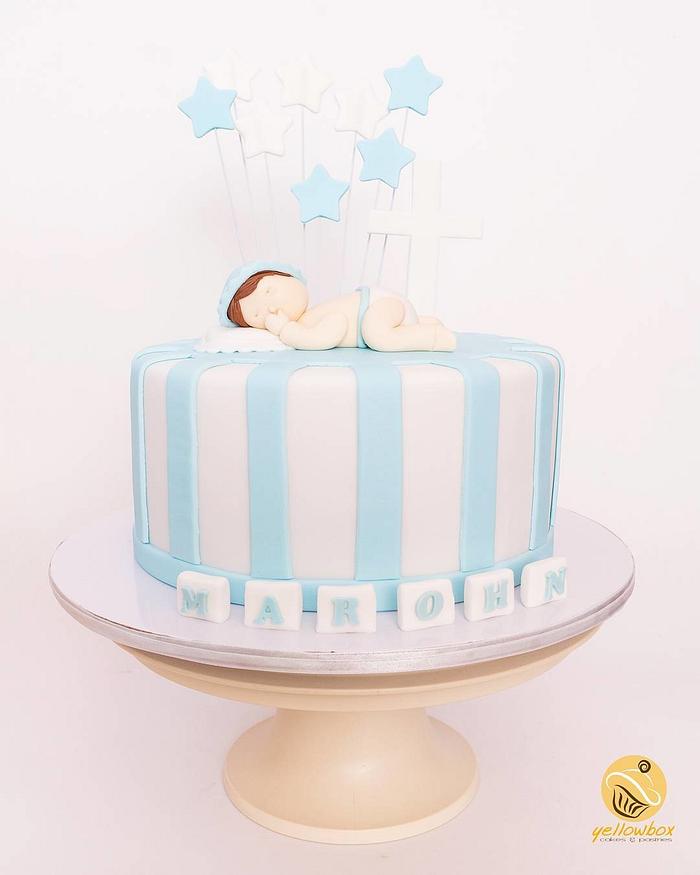 Sleeping Baby Christening Cake 2