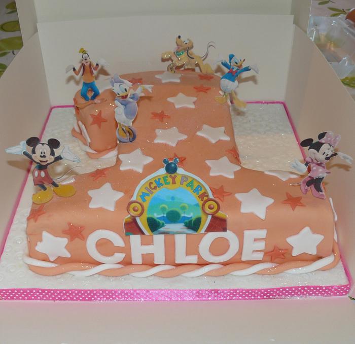 Mickey Mouse clubhouse pop up No1 cake 
