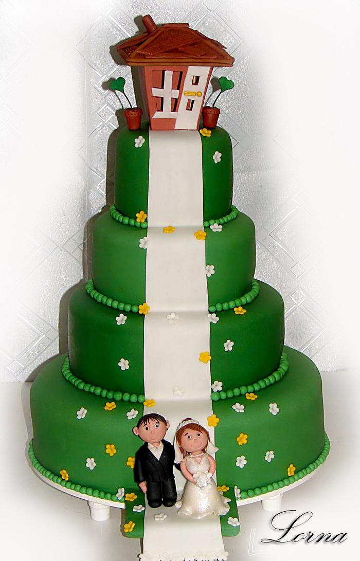 Green wedding cake..