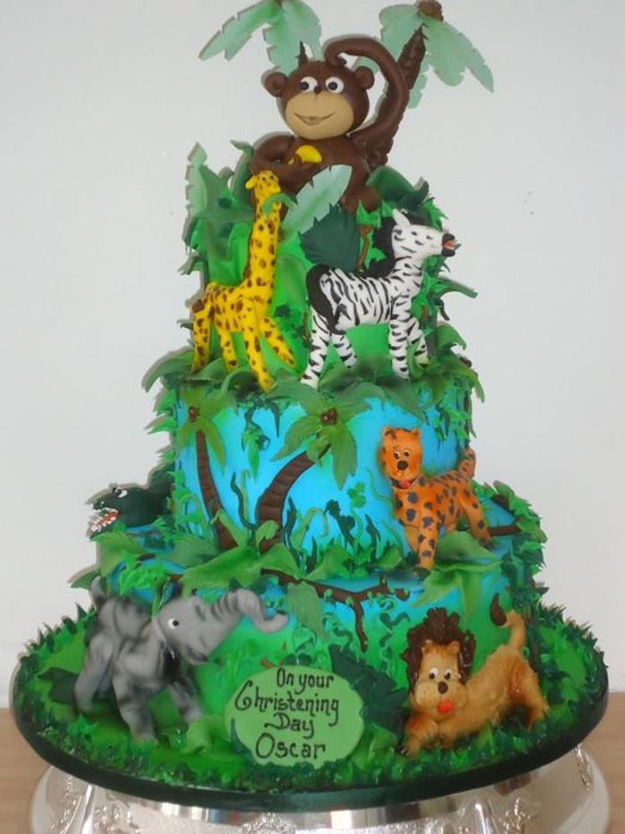 Jungle christening / Birthday cake