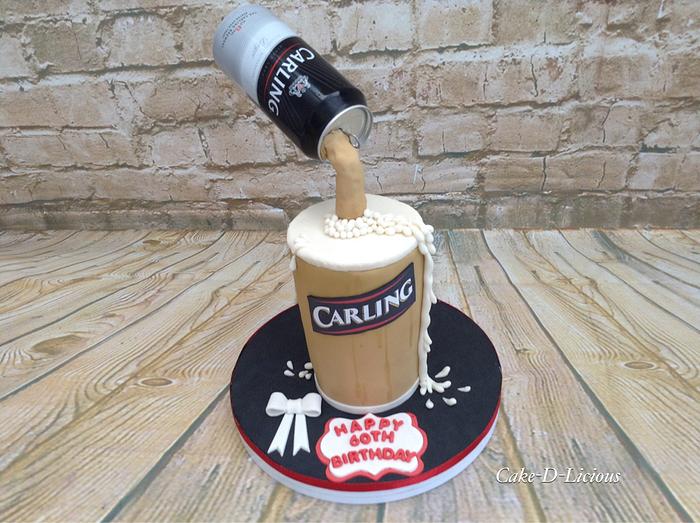 60th Gravity Carling can pouring cake