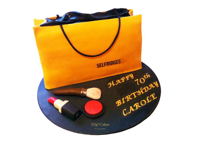 Selfridges Shopping Bag and Makeup Cake