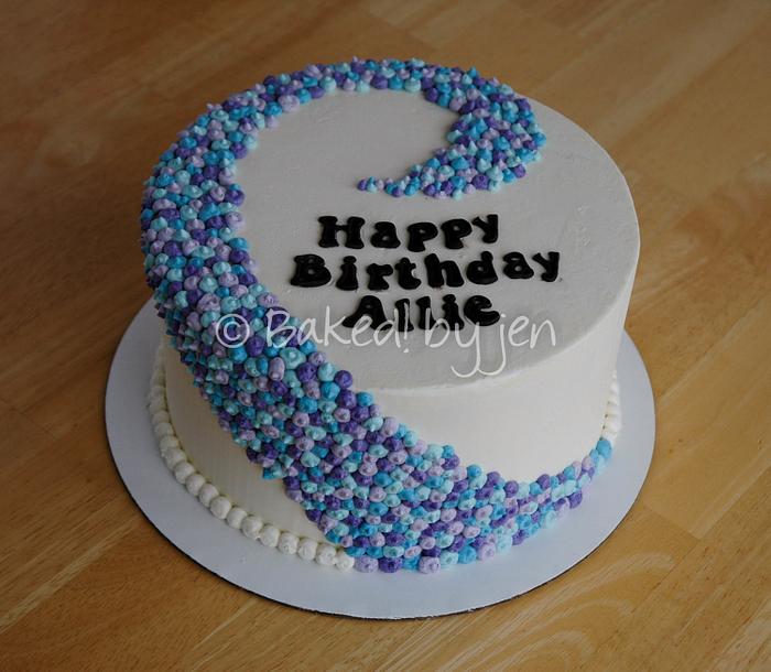 Blue and Purple Swirl Birthday Cake