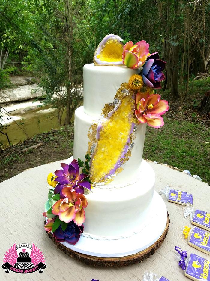 Citrine Geode Wedding Cake