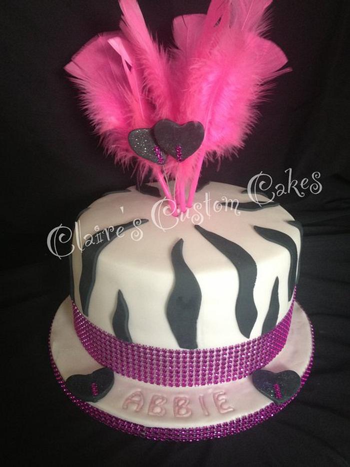 Zebra print funky cake