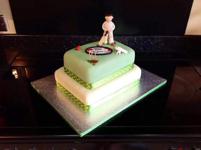 '40 Not Out' cricket themed cake.