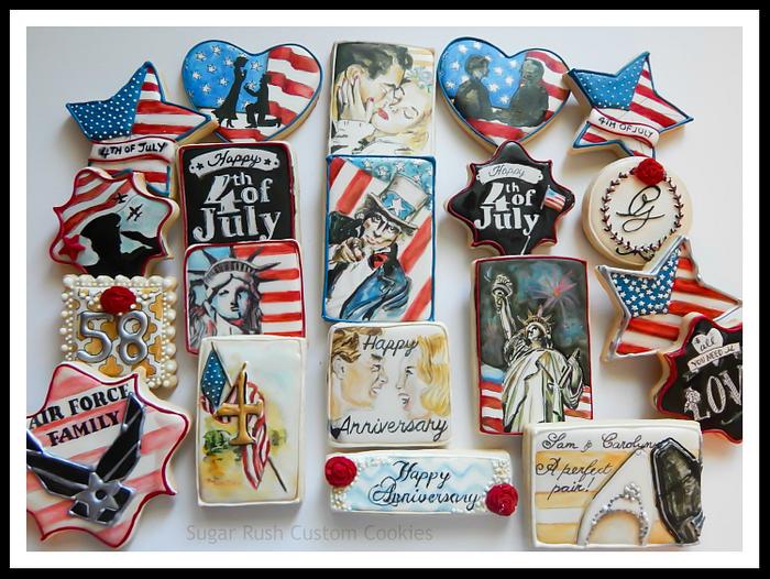 4th of July Wedding Anniversary Cookies